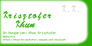 krisztofer khun business card